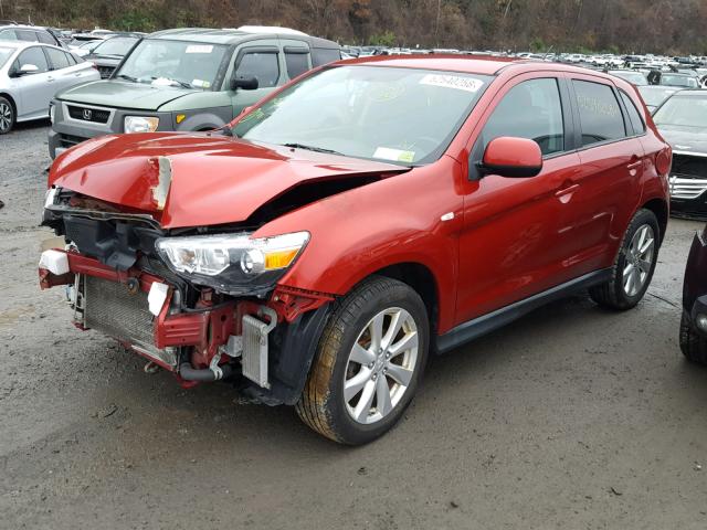 4A4AR3AU2DE016117 - 2013 MITSUBISHI OUTLANDER RED photo 2