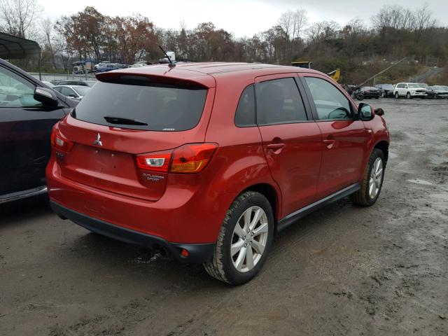 4A4AR3AU2DE016117 - 2013 MITSUBISHI OUTLANDER RED photo 4