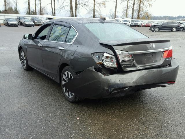 1HGCR6F35FA001253 - 2015 HONDA ACCORD HYB GRAY photo 3