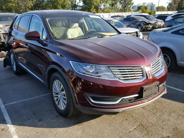 2LMPJ6KR3HBL49075 - 2017 LINCOLN MKX SELECT MAROON photo 1