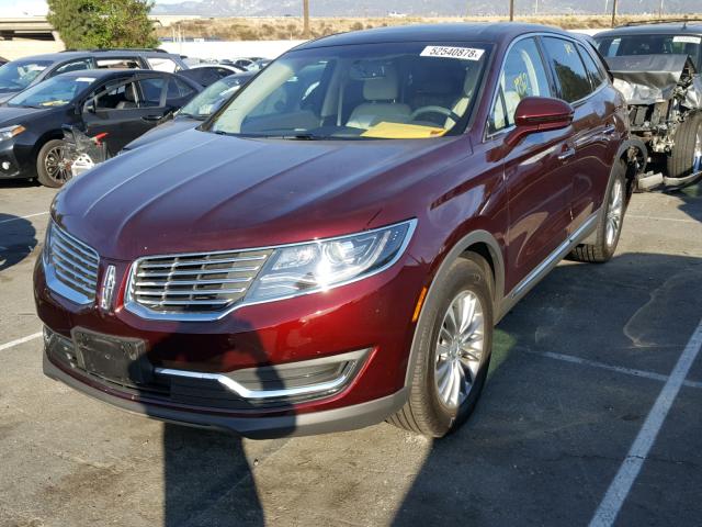 2LMPJ6KR3HBL49075 - 2017 LINCOLN MKX SELECT MAROON photo 2