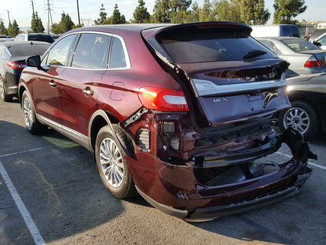 2LMPJ6KR3HBL49075 - 2017 LINCOLN MKX SELECT MAROON photo 3