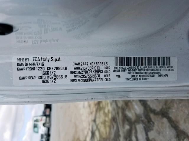 ZFBERFAB3H6D60540 - 2017 RAM PROMASTER 白色 照片 10