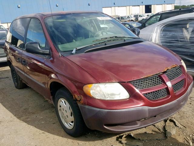 1B4GP25342B584352 - 2002 DODGE CARAVAN SE RED photo 1