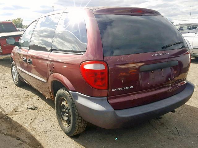 1B4GP25342B584352 - 2002 DODGE CARAVAN SE RED photo 3