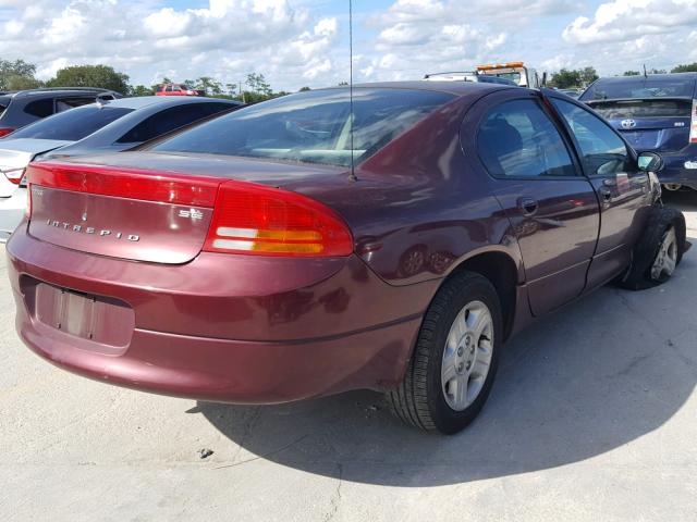 2B3HD46R82H129916 - 2002 DODGE INTREPID S BURGUNDY photo 4