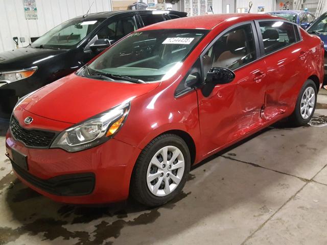 KNADM4A39F6452053 - 2015 KIA RIO LX RED photo 2