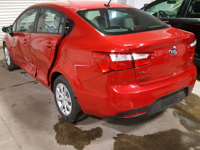 KNADM4A39F6452053 - 2015 KIA RIO LX RED photo 3