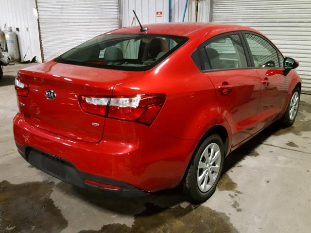 KNADM4A39F6452053 - 2015 KIA RIO LX RED photo 4