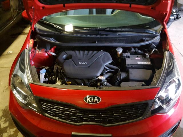 KNADM4A39F6452053 - 2015 KIA RIO LX RED photo 7