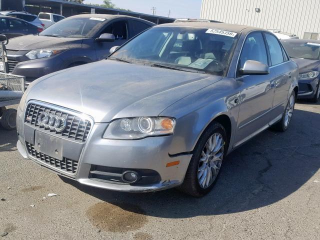WAUAF78EX8A162667 - 2008 AUDI A4 2.0T SILVER photo 2