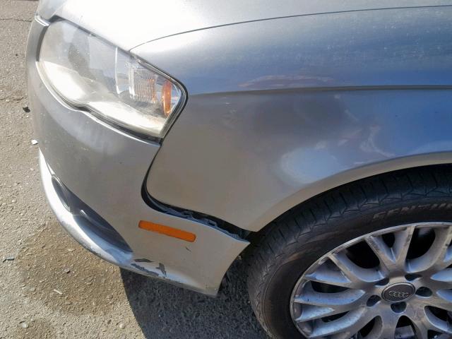 WAUAF78EX8A162667 - 2008 AUDI A4 2.0T SILVER photo 9