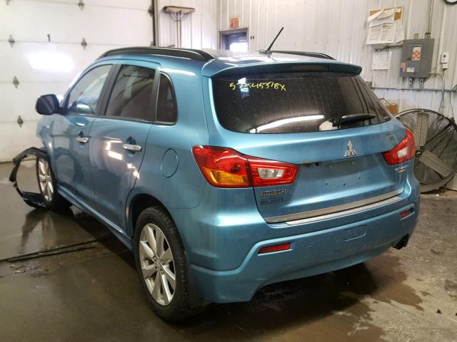 JA4AR4AU0CZ003865 - 2012 MITSUBISHI OUTLANDER BLUE photo 3