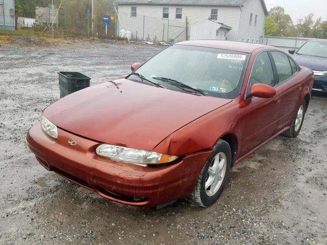 1G3NL52T41C135287 - 2001 OLDSMOBILE ALERO GL MAROON photo 2