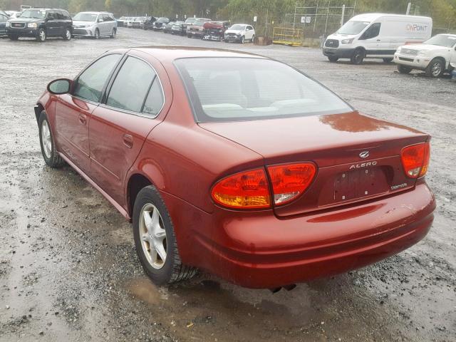 1G3NL52T41C135287 - 2001 OLDSMOBILE ALERO GL MAROON photo 3