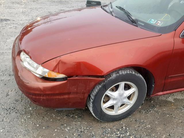 1G3NL52T41C135287 - 2001 OLDSMOBILE ALERO GL MAROON photo 9