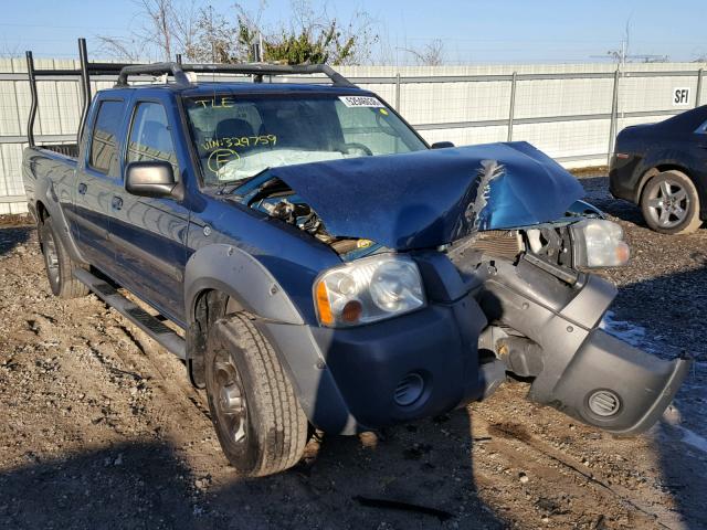 1N6ED29XX2C329759 - 2002 NISSAN FRONTIER C BLUE photo 1