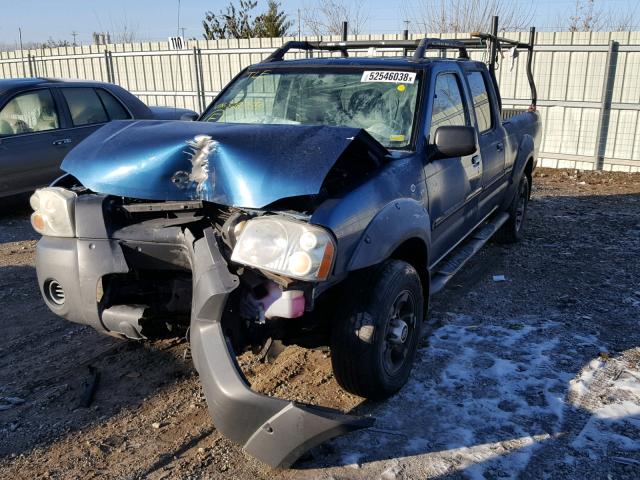 1N6ED29XX2C329759 - 2002 NISSAN FRONTIER C BLUE photo 2