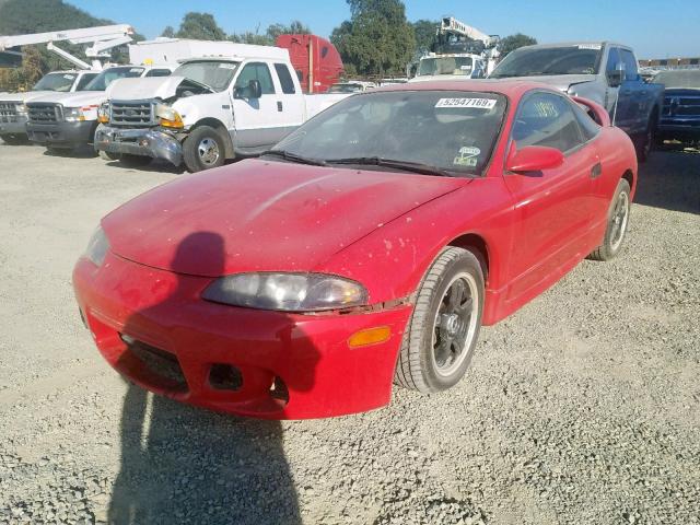 4A3AK44Y4VE111874 - 1997 MITSUBISHI ECLIPSE GS RED photo 2