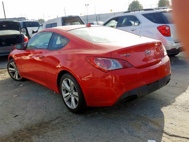 KMHHU6KH3AU031388 - 2010 HYUNDAI GENESIS CO RED photo 3