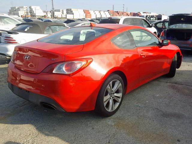 KMHHU6KH3AU031388 - 2010 HYUNDAI GENESIS CO RED photo 4