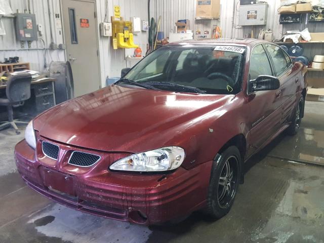 1G2NG52E0YC561241 - 2000 PONTIAC GRAND AM S MAROON photo 2