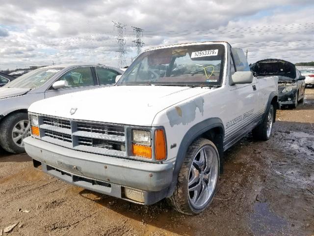 1B7FL69X2KS166385 - 1989 DODGE DAKOTA SPO WHITE photo 2