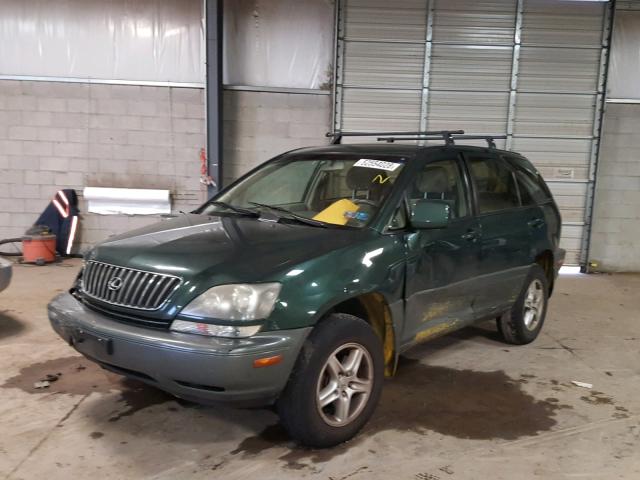 JT6HF10UXX0050965 - 1999 LEXUS RX 300 GREEN photo 2