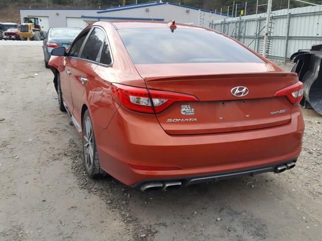 5NPE34AB0FH054432 - 2015 HYUNDAI SONATA SPO ORANGE photo 3