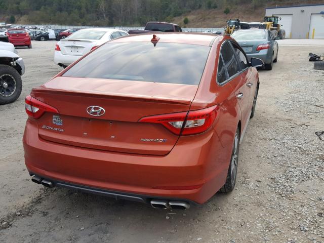 5NPE34AB0FH054432 - 2015 HYUNDAI SONATA SPO ORANGE photo 4