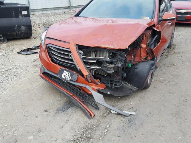 5NPE34AB0FH054432 - 2015 HYUNDAI SONATA SPO ORANGE photo 9