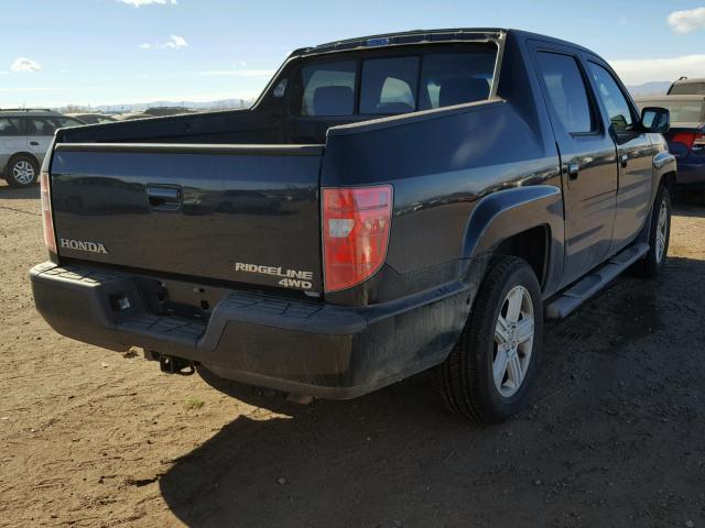 5FPYK1F59BB009300 - 2011 HONDA RIDGELINE BLACK photo 4