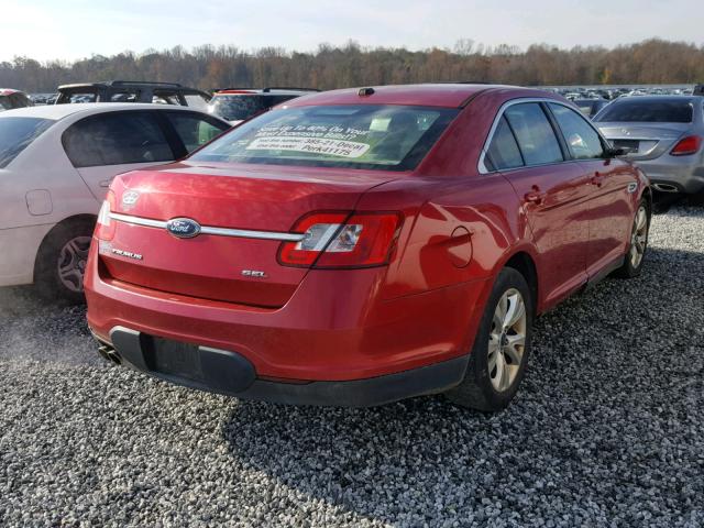 1FAHP2EW3AG126147 - 2010 FORD TAURUS SEL RED photo 4