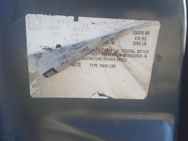 2G2WC55C161224610 - 2006 PONTIAC GRAND PRIX GRAY photo 10