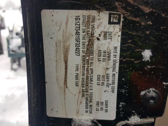 1G1ZT54815F324227 - 2005 CHEVROLET MALIBU LS 黑色 照片 10