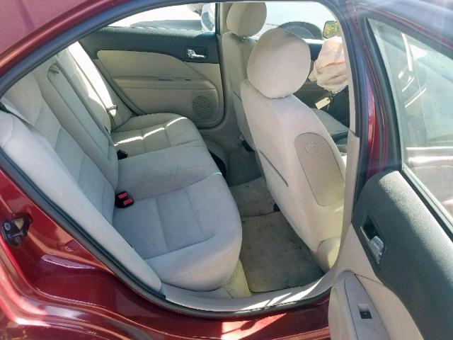 3FAHP07Z37R117493 - 2007 FORD FUSION SE MAROON photo 6