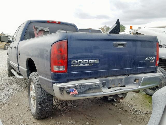 3D7KU28653G790709 - 2003 DODGE RAM 2500 S BLUE photo 3