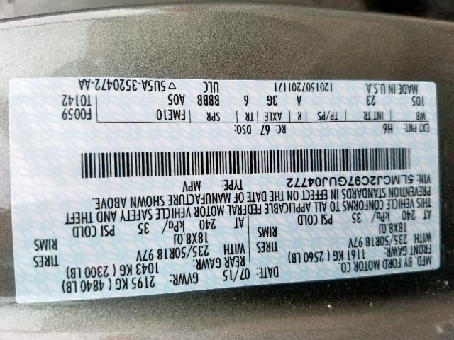 5LMCJ2C97GUJ04772 - 2016 LINCOLN MKC SELECT  photo 10