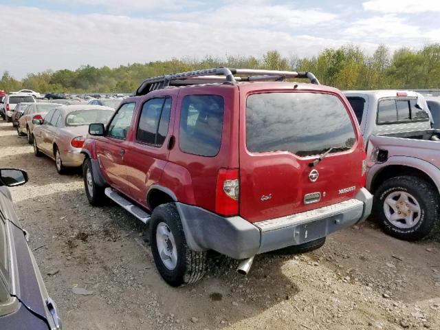 5N1ED28Y02C532569 - 2002 NISSAN XTERRA XE MAROON photo 3