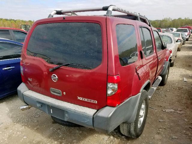 5N1ED28Y02C532569 - 2002 NISSAN XTERRA XE MAROON photo 4