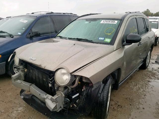 1J8FT47037D340415 - 2007 JEEP COMPASS TAN photo 2