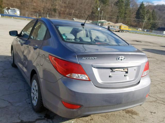 KMHCT4AE6GU130269 - 2016 HYUNDAI ACCENT SE SILVER photo 3