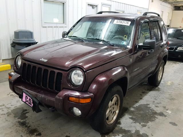 1J4GL58K44W289230 - 2004 JEEP LIBERTY LI PURPLE photo 2