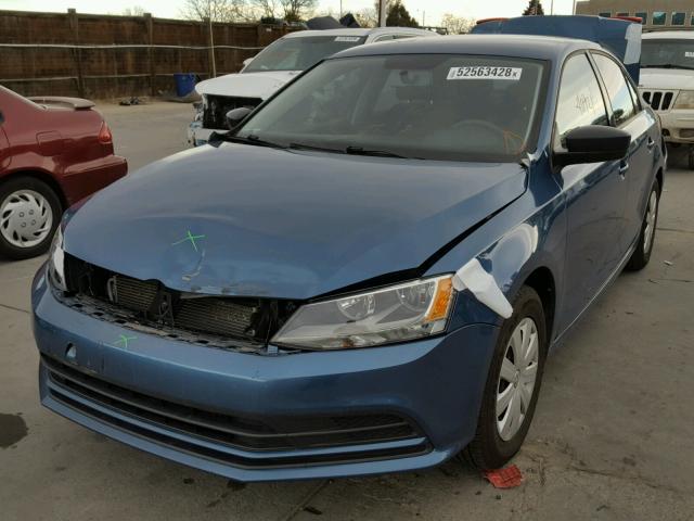 3VW1K7AJ8FM300239 - 2015 VOLKSWAGEN JETTA BASE 蓝色 照片 2
