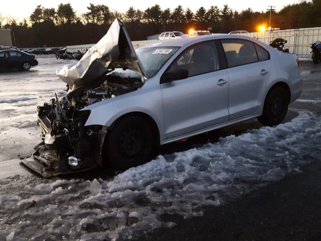 3VW2K7AJXCM345750 - 2012 VOLKSWAGEN JETTA BASE Արծաթագույն լուսանկար 2