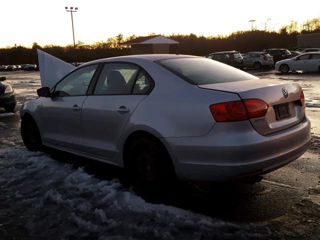 3VW2K7AJXCM345750 - 2012 VOLKSWAGEN JETTA BASE Արծաթագույն լուսանկար 3
