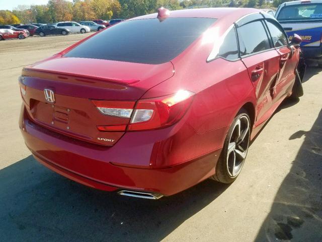 1HGCV1F39JA033078 - 2018 HONDA ACCORD SPO RED photo 4