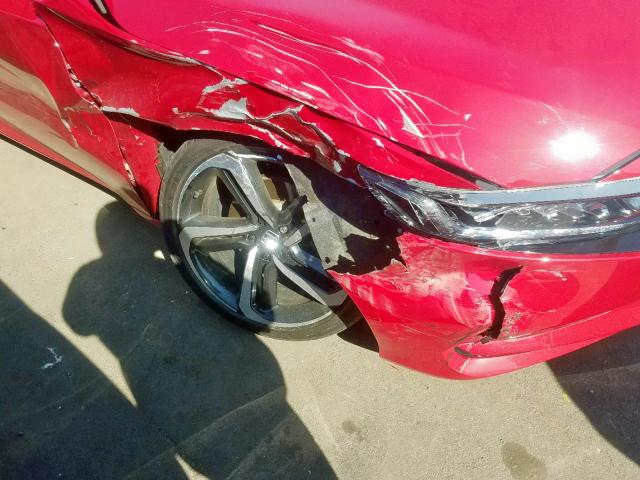 1HGCV1F39JA033078 - 2018 HONDA ACCORD SPO RED photo 9