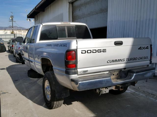 3B7KF23662M213327 - 2002 DODGE RAM 2500 SILVER photo 3