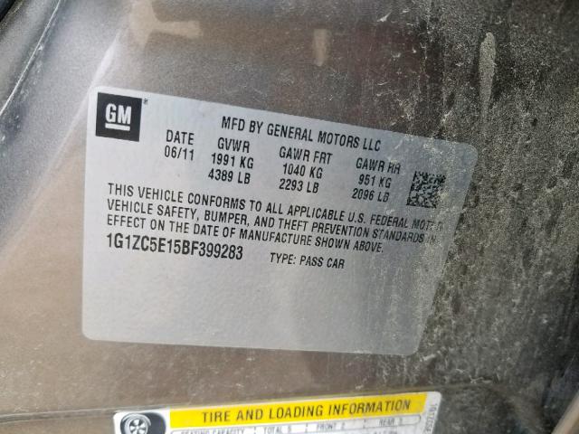 1G1ZC5E15BF399283 - 2011 CHEVROLET MALIBU 1LT 棕色 照片 10